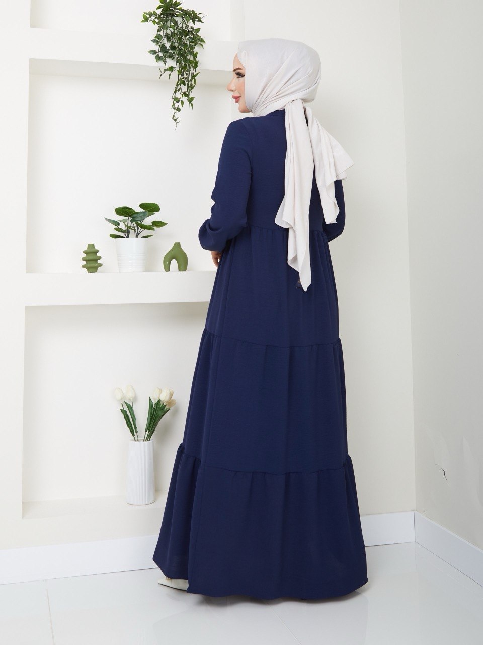 İTHAL AYROBİN KUMAŞ TAM BOY MEVLANA ELBİSE
