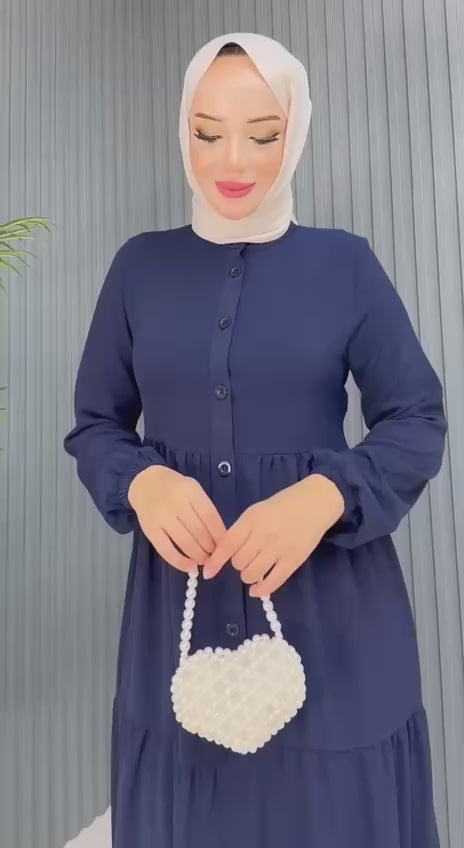 İTHAL AYROBİN KUMAŞ TAM BOY MEVLANA ELBİSE
