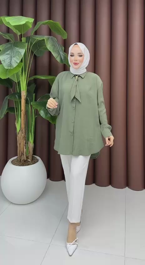 KRAVATLI MODAL GÖMLEK PANTOLONLU İKİLİ TAKIM