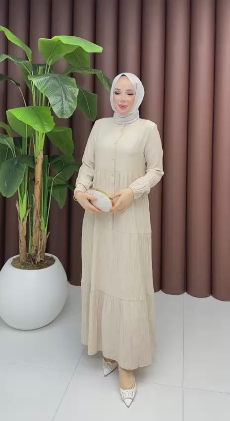 ÇİLEK KUMAŞ MEVLANA KESİM ELBİSE