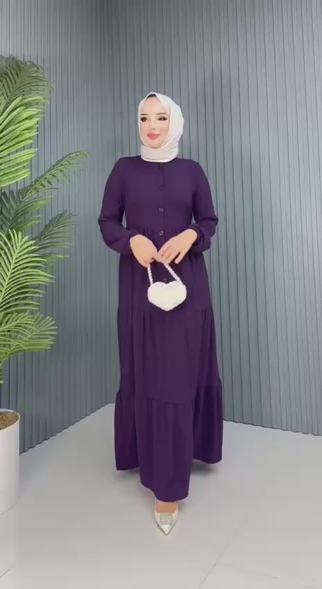 İTHAL AYROBİN KUMAŞ TAM BOY MEVLANA ELBİSE