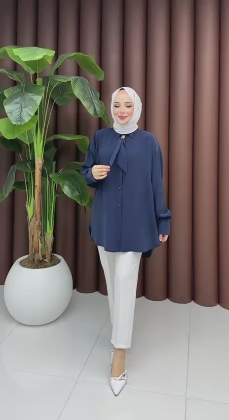 KRAVATLI MODAL GÖMLEK PANTOLONLU İKİLİ TAKIM