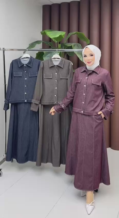 MODERN KESİM CEKETLİ TESETTÜR ELBİSE
