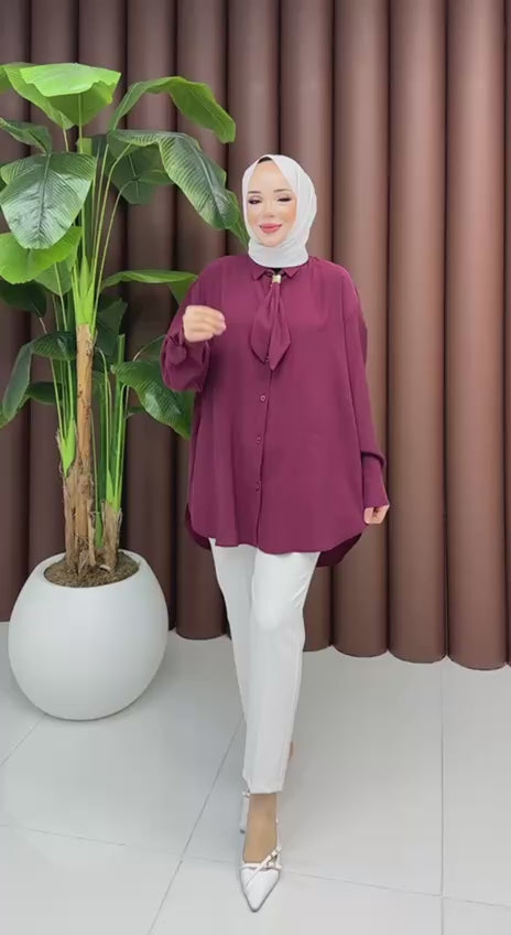 KRAVATLI MODAL GÖMLEK PANTOLONLU İKİLİ TAKIM