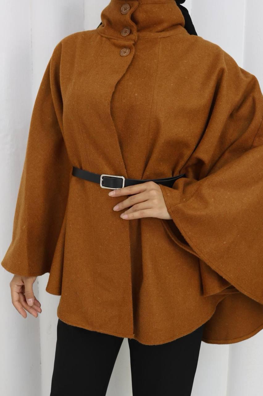 DÜĞME VE KEMER DETAYLI PANÇO-remabutik