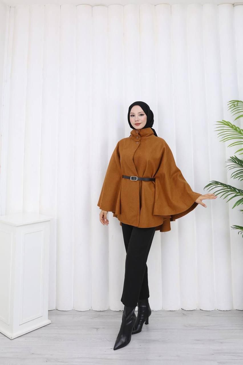 DÜĞME VE KEMER DETAYLI PANÇO-remabutik